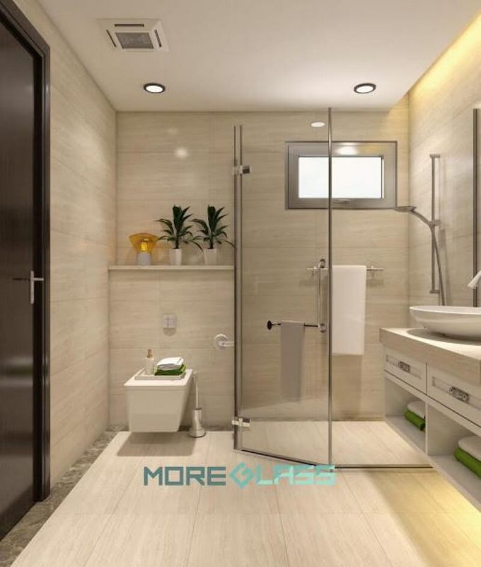 Thiết kế và thi công vách tắm kính cường lực 135 độ MG-003 hiện đại